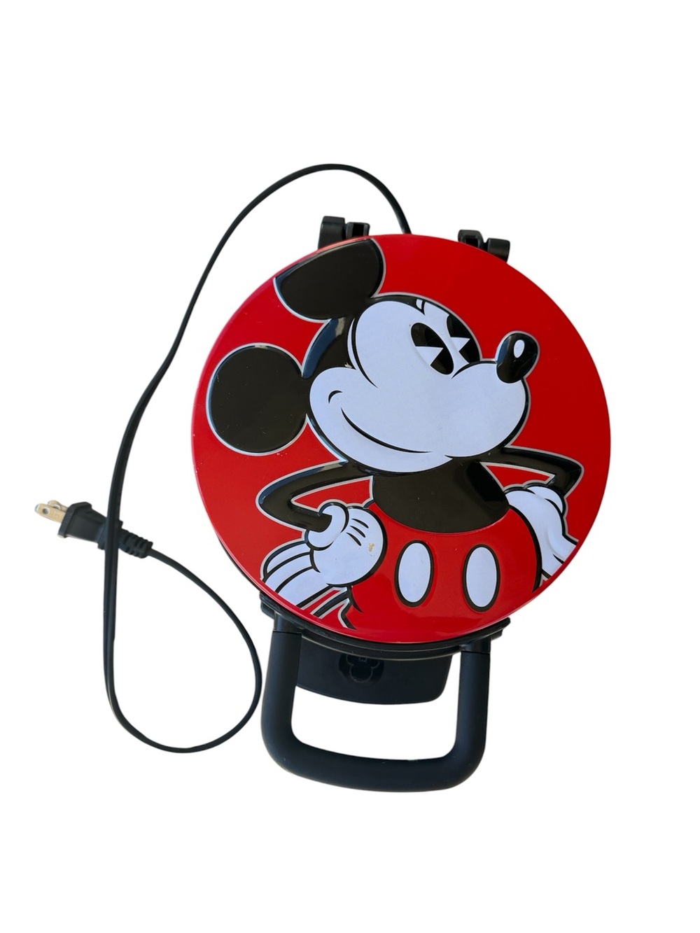 Disney Mickey Mouse Red Electric Waffle 7.5" Maker w/manual